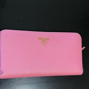 Prada Pink Saffiano Leather Wallet